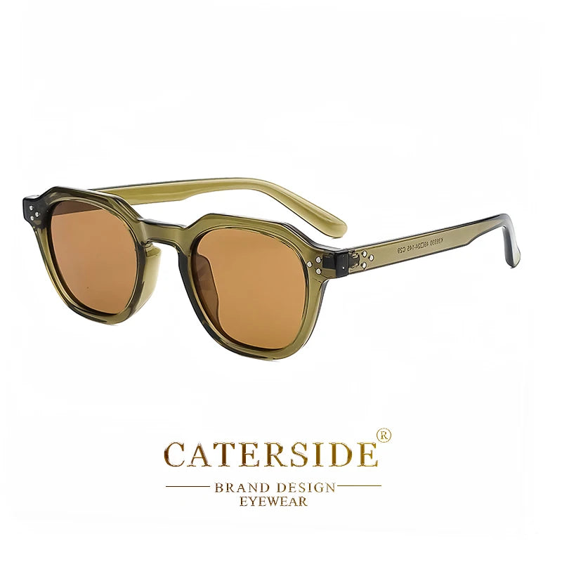 FoxDrop™ CATERSIDE Retro Polarized Sunglasses Men Ultralight TR90 Frame Polygon Women Sun Glasses Outdoor High Quality Travel  Eyewear