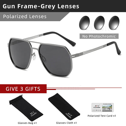 FoxDrop™ CLLOIO Fashion High Quality Photochromic Sunglasses Men Women Polarized Sun Glasses Chameleon Anti-glare Driving Oculos de sol
