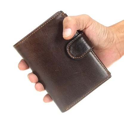 Portefeuille FoxDrop™ pour homme, nouveau, en cuir de vache véritable, porte-monnaie, pochette, moraillon, ouvert, qualité supérieure, style rétro, court