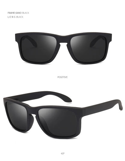 FoxDrop™ Classic Fashion Square Polarized Sunglasses Men Vintage Plastic Male Sun Glasses Women Stylish Black Outdoor Sports Shades UV400