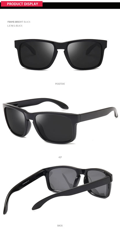 FoxDrop™ Classic Fashion Square Polarized Sunglasses Men Vintage Plastic Male Sun Glasses Women Stylish Black Outdoor Sports Shades UV400