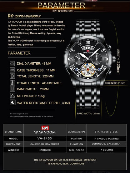 FoxDrop™ Top Brand Mens Luxury Watch Stainless Steel Luminescence Clock Casual Chic 3Bar Waterproof Outdoor Sport Watch