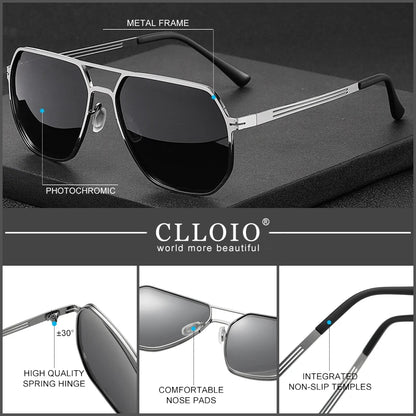 FoxDrop™ CLLOIO Fashion High Quality Photochromic Sunglasses Men Women Polarized Sun Glasses Chameleon Anti-glare Driving Oculos de sol