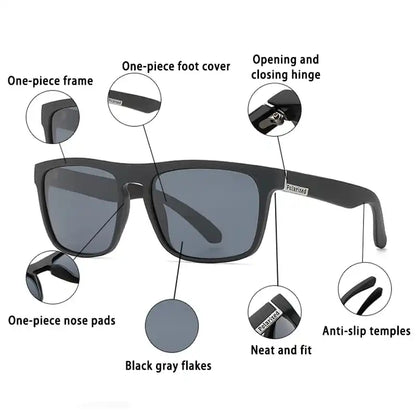 FoxDrop™ Square Polarized Sunglasses Anti Glare Sun Shades For Summer Party Vacation Travel Driving Fishing