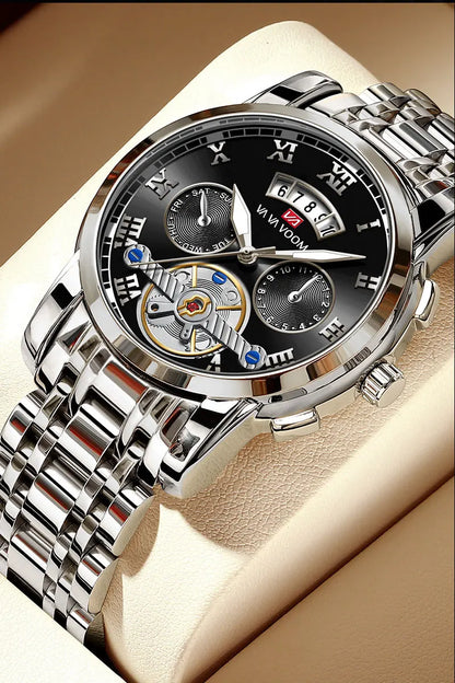 FoxDrop™ Top Brand Mens Luxury Watch Stainless Steel Luminescence Clock Casual Chic 3Bar Waterproof Outdoor Sport Watch