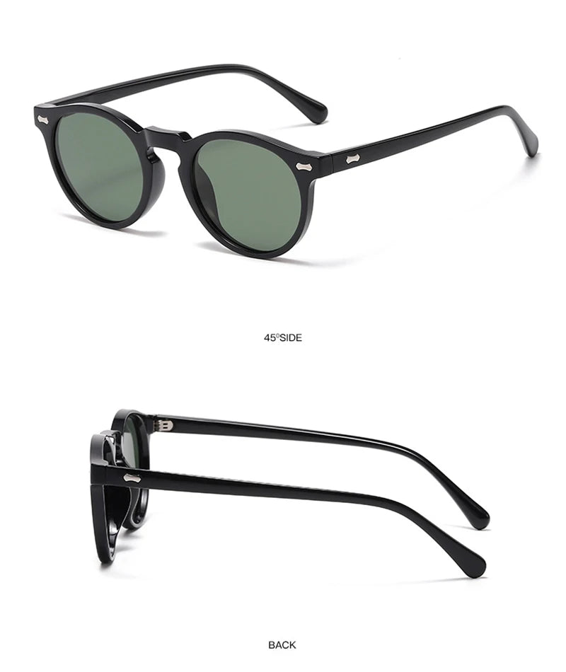 FoxDrop™ Retro Round Sunglasses Men Women Fashion Small Polarized Sun Glasses For Male Female Literary Vintage Shades Driving Eyeglasses