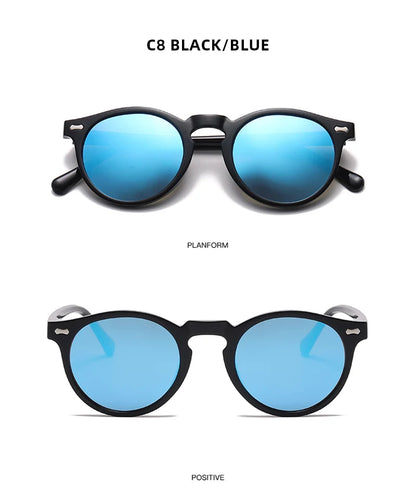 FoxDrop™ Retro Round Sunglasses Men Women Fashion Small Polarized Sun Glasses For Male Female Literary Vintage Shades Driving Eyeglasses