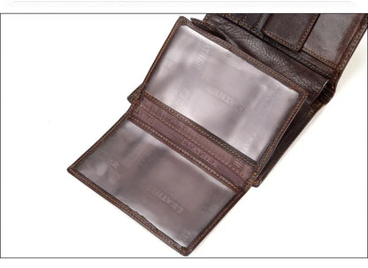 Portefeuille FoxDrop™ pour homme, nouveau, en cuir de vache véritable, porte-monnaie, pochette, moraillon, ouvert, qualité supérieure, style rétro, court