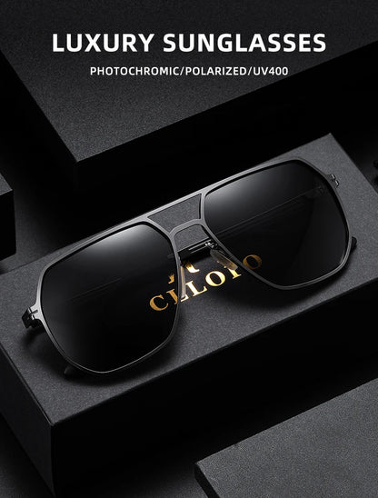FoxDrop™ CLLOIO Fashion High Quality Photochromic Sunglasses Men Women Polarized Sun Glasses Chameleon Anti-glare Driving Oculos de sol