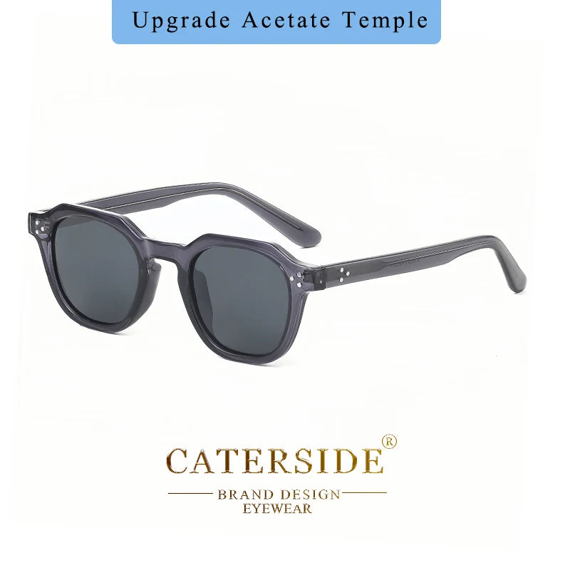 FoxDrop™ CATERSIDE Retro Polarized Sunglasses Men Ultralight TR90 Frame Polygon Women Sun Glasses Outdoor High Quality Travel  Eyewear