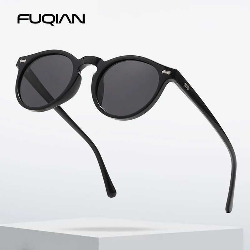 FoxDrop™ Retro Round Sunglasses Men Women Fashion Small Polarized Sun Glasses For Male Female Literary Vintage Shades Driving Eyeglasses