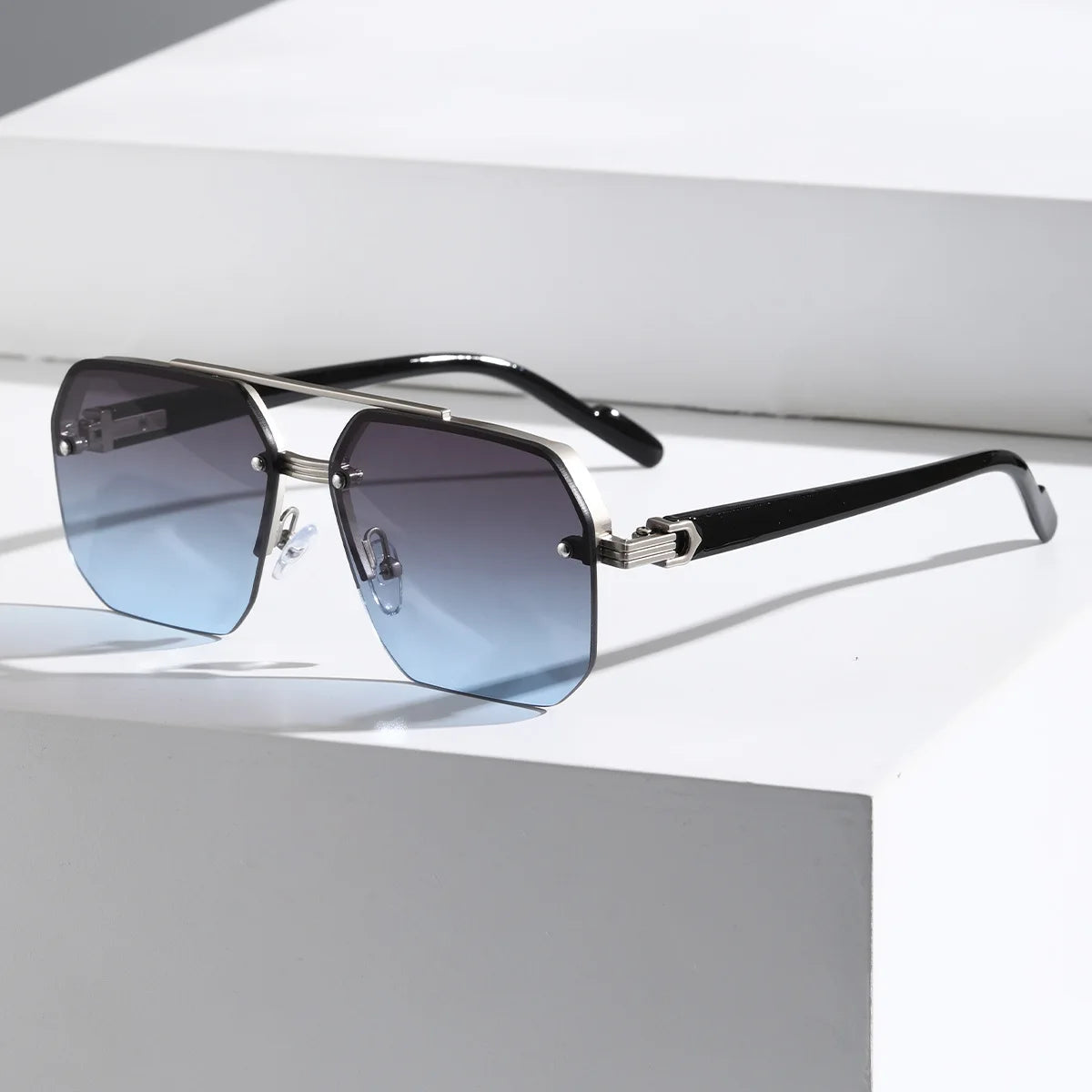 FoxDrop™ Fashion Sunglasses for Men Women HD UV400 Driving Pilot Sun Glasses Half Frame Polarized Mirror Goggles lunettes de soleil homme