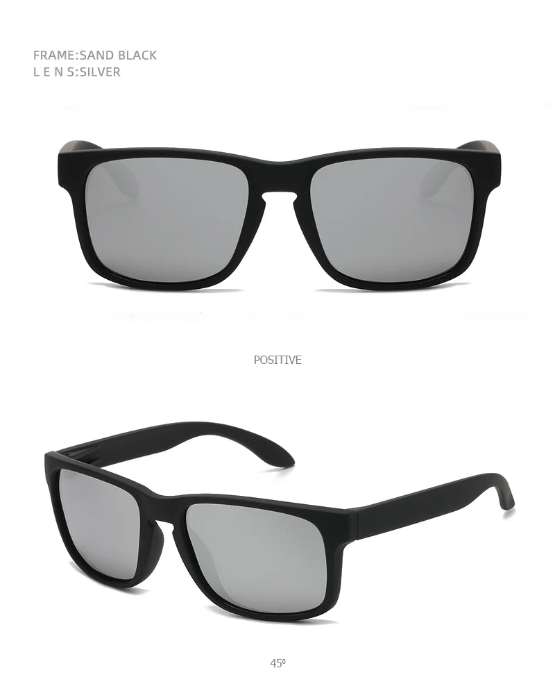 FoxDrop™ Classic Fashion Square Polarized Sunglasses Men Vintage Plastic Male Sun Glasses Women Stylish Black Outdoor Sports Shades UV400