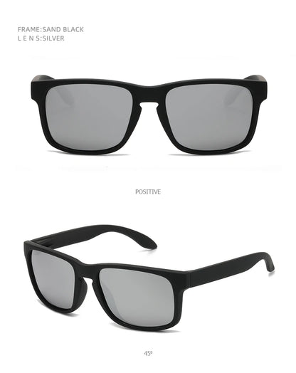 FoxDrop™ Classic Fashion Square Polarized Sunglasses Men Vintage Plastic Male Sun Glasses Women Stylish Black Outdoor Sports Shades UV400