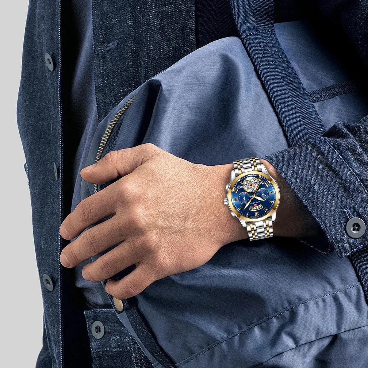 FoxDrop™ Top Brand Mens Luxury Watch Stainless Steel Luminescence Clock Casual Chic 3Bar Waterproof Outdoor Sport Watch