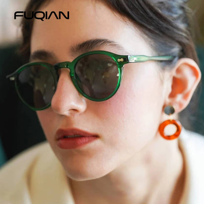 FoxDrop™ Retro Round Sunglasses Men Women Fashion Small Polarized Sun Glasses For Male Female Literary Vintage Shades Driving Eyeglasses