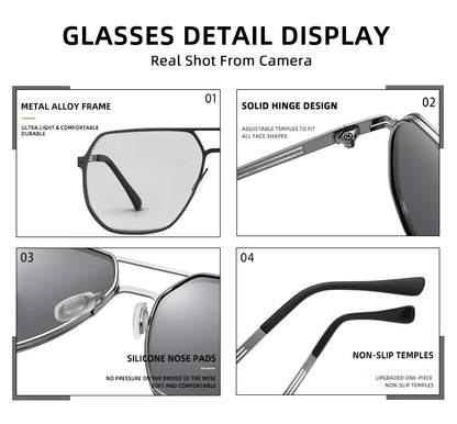 FoxDrop™ CLLOIO Fashion High Quality Photochromic Sunglasses Men Women Polarized Sun Glasses Chameleon Anti-glare Driving Oculos de sol