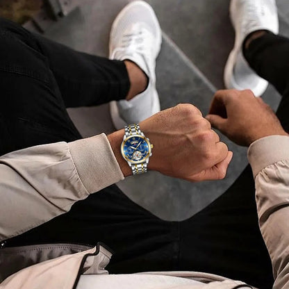 FoxDrop™ Top Brand Mens Luxury Watch Stainless Steel Luminescence Clock Casual Chic 3Bar Waterproof Outdoor Sport Watch