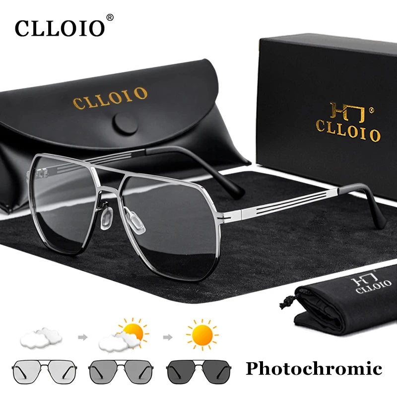 FoxDrop™ CLLOIO Fashion High Quality Photochromic Sunglasses Men Women Polarized Sun Glasses Chameleon Anti-glare Driving Oculos de sol