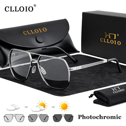 FoxDrop™ CLLOIO Fashion High Quality Photochromic Sunglasses Men Women Polarized Sun Glasses Chameleon Anti-glare Driving Oculos de sol