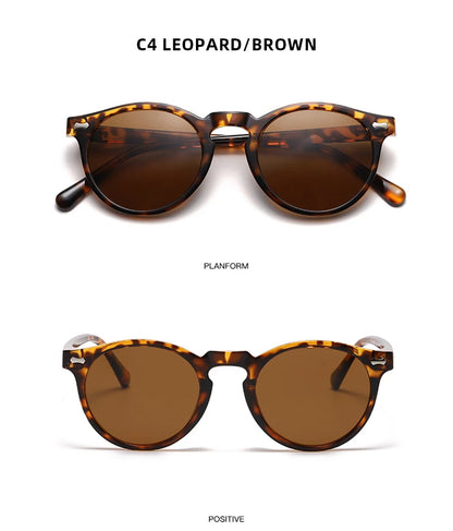 FoxDrop™ Retro Round Sunglasses Men Women Fashion Small Polarized Sun Glasses For Male Female Literary Vintage Shades Driving Eyeglasses