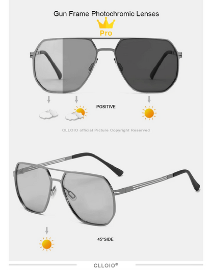 FoxDrop™ CLLOIO Fashion High Quality Photochromic Sunglasses Men Women Polarized Sun Glasses Chameleon Anti-glare Driving Oculos de sol