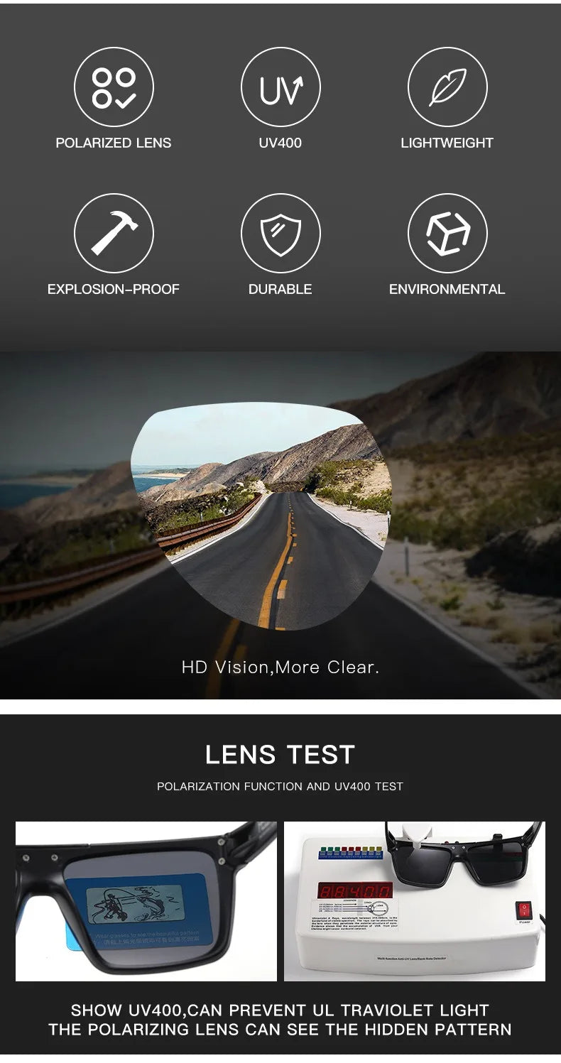Lunettes de cyclisme FoxDrop™ de haute qualité, verres polarisés pour sports de plein air, verres anti-chaleur HW03