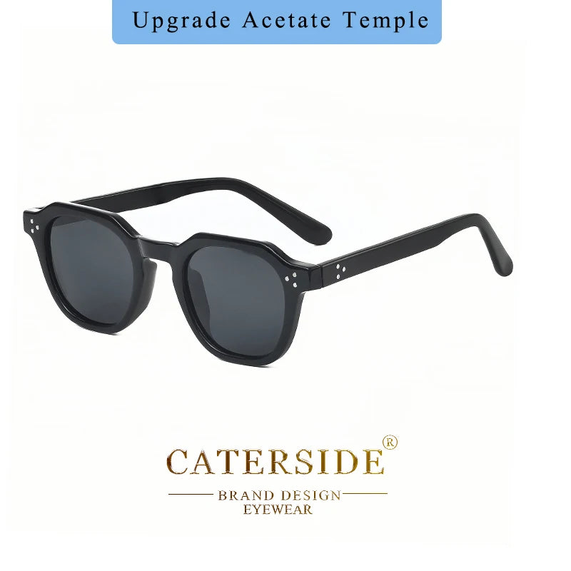 FoxDrop™ CATERSIDE Retro Polarized Sunglasses Men Ultralight TR90 Frame Polygon Women Sun Glasses Outdoor High Quality Travel  Eyewear