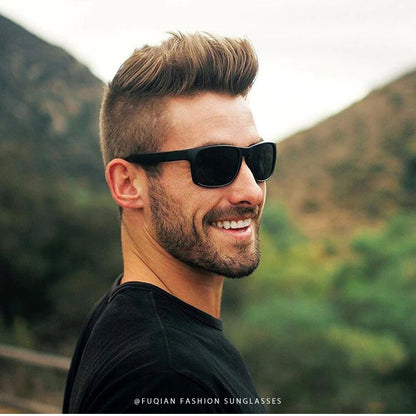 FoxDrop™ Classic Fashion Square Polarized Sunglasses Men Vintage Plastic Male Sun Glasses Women Stylish Black Outdoor Sports Shades UV400