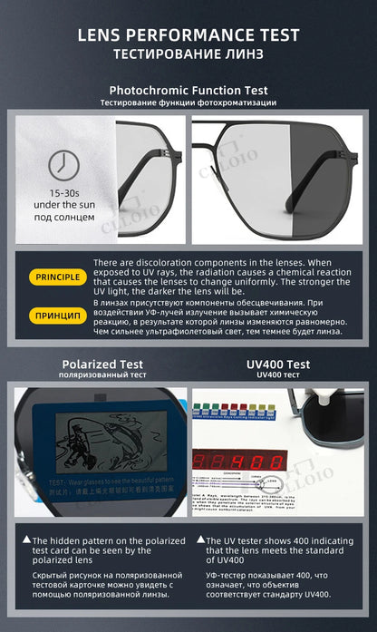 FoxDrop™ CLLOIO Fashion High Quality Photochromic Sunglasses Men Women Polarized Sun Glasses Chameleon Anti-glare Driving Oculos de sol