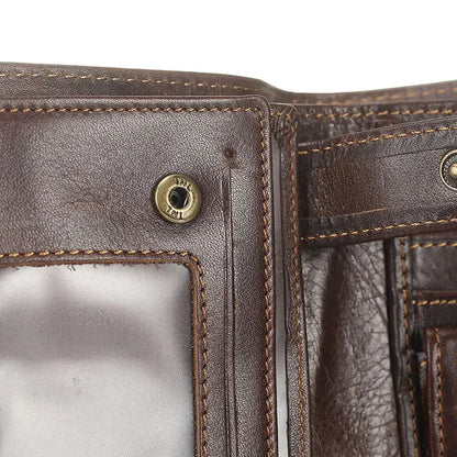 Portefeuille FoxDrop™ pour homme, nouveau, en cuir de vache véritable, porte-monnaie, pochette, moraillon, ouvert, qualité supérieure, style rétro, court