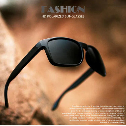FoxDrop™ Classic Fashion Square Polarized Sunglasses Men Vintage Plastic Male Sun Glasses Women Stylish Black Outdoor Sports Shades UV400