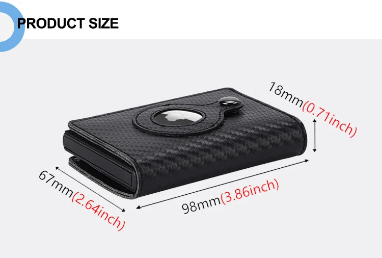Portefeuille intelligent Airtag en cuir de vache FoxDrop™ CASEKEY pour homme, RFID Crazy Horse, fermeture magnétique en cuir de qualité supérieure, porte-cartes de crédit Airtag Pop-Up