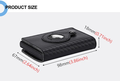 Portefeuille intelligent Airtag en cuir de vache FoxDrop™ CASEKEY pour homme, RFID Crazy Horse, fermeture magnétique en cuir de qualité supérieure, porte-cartes de crédit Airtag Pop-Up