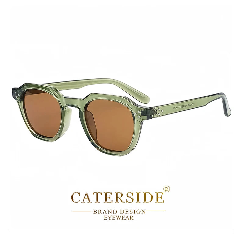 FoxDrop™ CATERSIDE Retro Polarized Sunglasses Men Ultralight TR90 Frame Polygon Women Sun Glasses Outdoor High Quality Travel  Eyewear