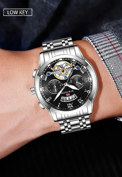 FoxDrop™ Top Brand Mens Luxury Watch Stainless Steel Luminescence Clock Casual Chic 3Bar Waterproof Outdoor Sport Watch