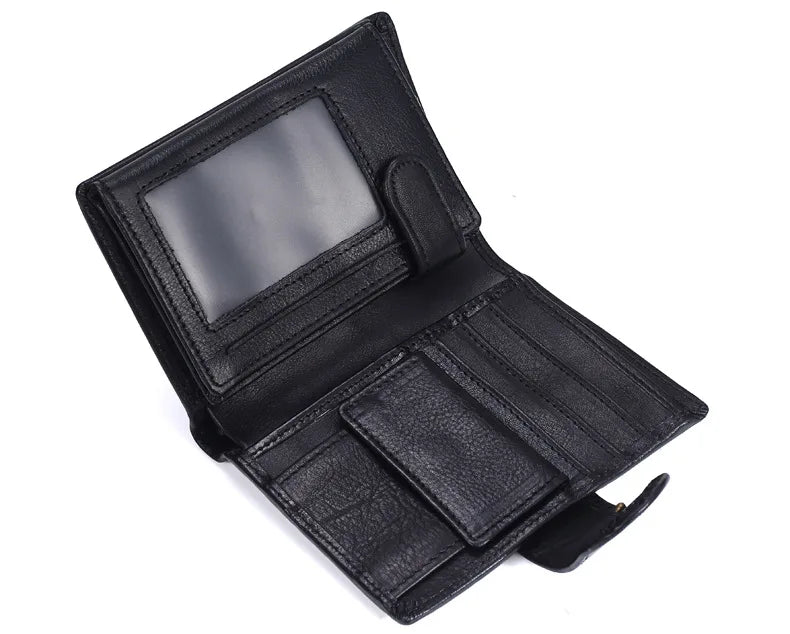 Portefeuille FoxDrop™ pour homme, nouveau, en cuir de vache véritable, porte-monnaie, pochette, moraillon, ouvert, qualité supérieure, style rétro, court