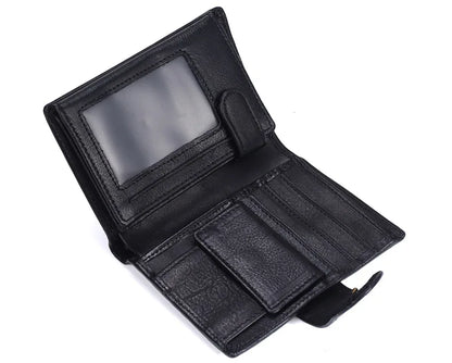 Portefeuille FoxDrop™ pour homme, nouveau, en cuir de vache véritable, porte-monnaie, pochette, moraillon, ouvert, qualité supérieure, style rétro, court