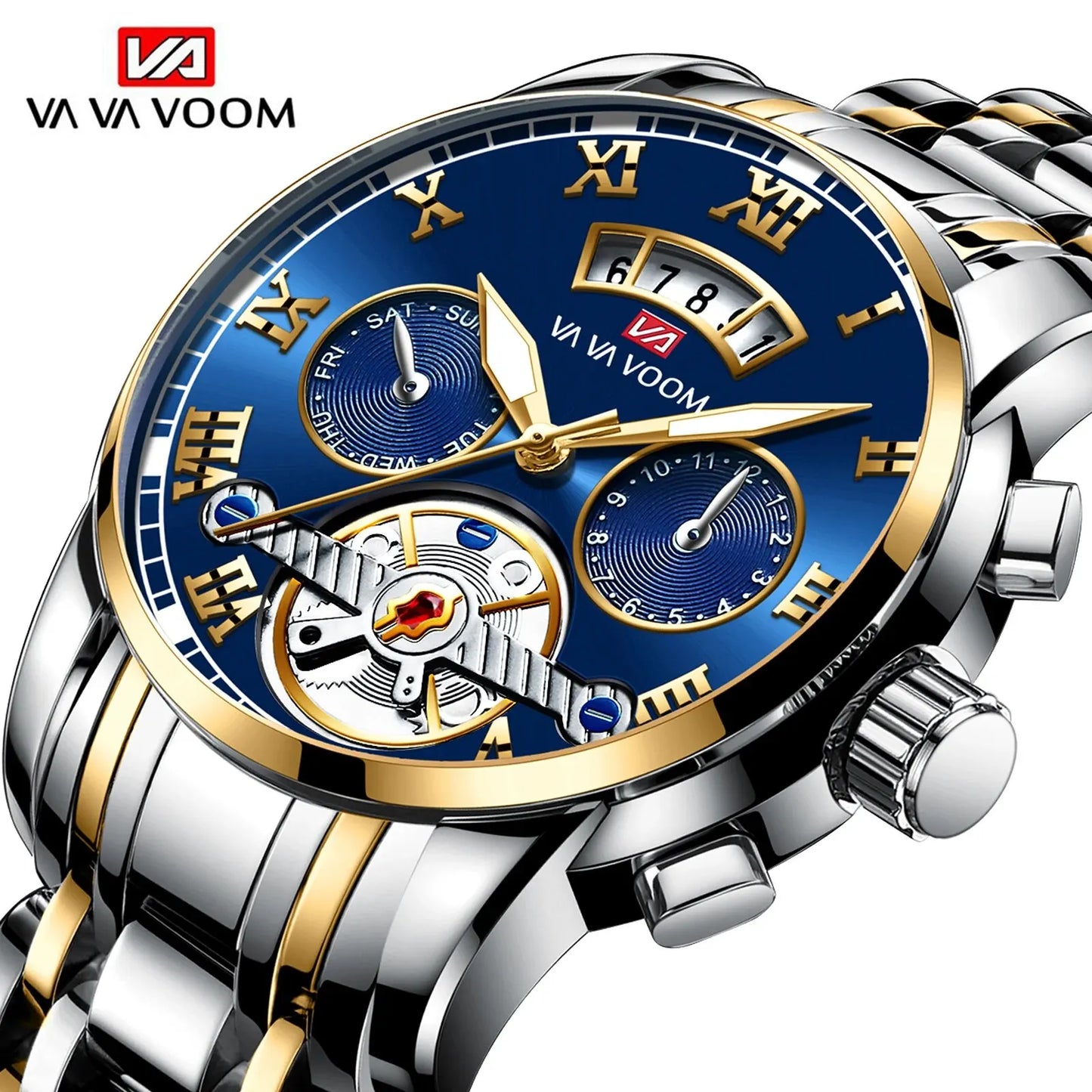 FoxDrop™ Top Brand Mens Luxury Watch Stainless Steel Luminescence Clock Casual Chic 3Bar Waterproof Outdoor Sport Watch