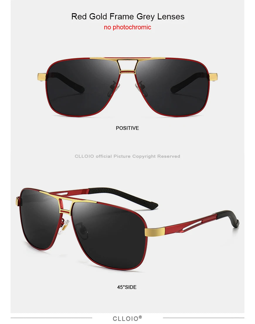 FoxDrop™ CLLOIO Nouvelles lunettes de soleil polarisées photochromiques carrées pour hommes, changement de couleur, lunettes de soleil caméléon antireflet pour la conduite Oculos de sol