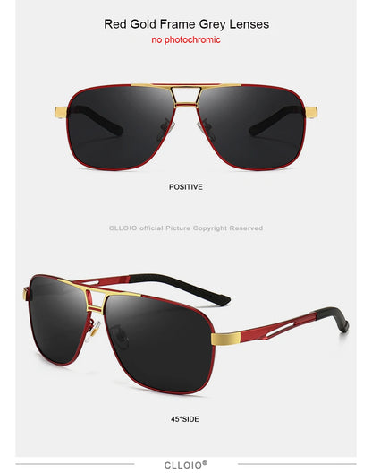 FoxDrop™ CLLOIO Nouvelles lunettes de soleil polarisées photochromiques carrées pour hommes, changement de couleur, lunettes de soleil caméléon antireflet pour la conduite Oculos de sol