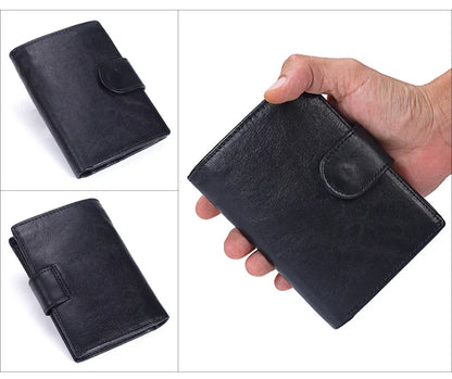 Portefeuille FoxDrop™ pour homme, nouveau, en cuir de vache véritable, porte-monnaie, pochette, moraillon, ouvert, qualité supérieure, style rétro, court