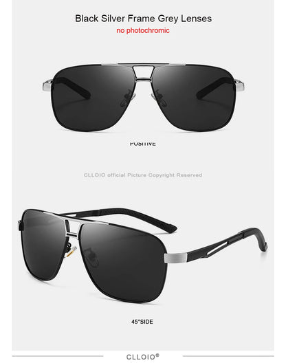 FoxDrop™ CLLOIO Nouvelles lunettes de soleil polarisées photochromiques carrées pour hommes, changement de couleur, lunettes de soleil caméléon antireflet pour la conduite Oculos de sol