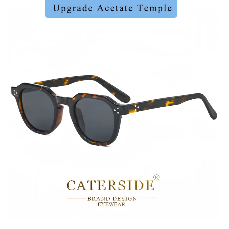 FoxDrop™ CATERSIDE Retro Polarized Sunglasses Men Ultralight TR90 Frame Polygon Women Sun Glasses Outdoor High Quality Travel  Eyewear