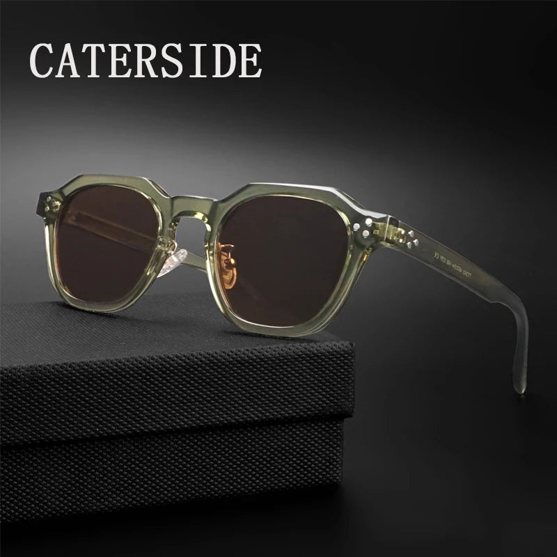 FoxDrop™ CATERSIDE Retro Polarized Sunglasses Men Ultralight TR90 Frame Polygon Women Sun Glasses Outdoor High Quality Travel  Eyewear