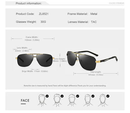 FoxDrop™ CLLOIO Nouvelles lunettes de soleil polarisées photochromiques carrées pour hommes, changement de couleur, lunettes de soleil caméléon antireflet pour la conduite Oculos de sol