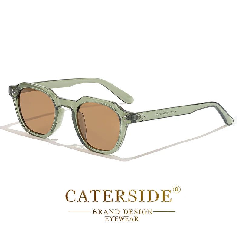 FoxDrop™ CATERSIDE Retro Polarized Sunglasses Men Ultralight TR90 Frame Polygon Women Sun Glasses Outdoor High Quality Travel  Eyewear