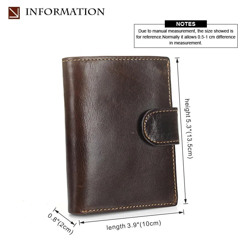 Portefeuille FoxDrop™ pour homme, nouveau, en cuir de vache véritable, porte-monnaie, pochette, moraillon, ouvert, qualité supérieure, style rétro, court