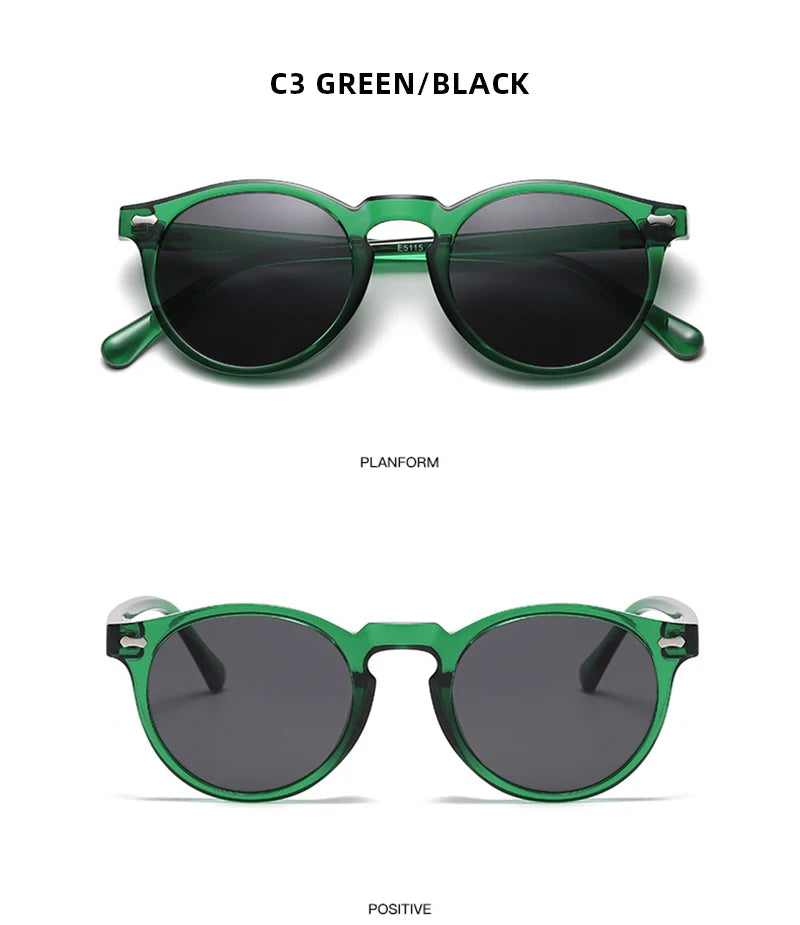 FoxDrop™ Retro Round Sunglasses Men Women Fashion Small Polarized Sun Glasses For Male Female Literary Vintage Shades Driving Eyeglasses