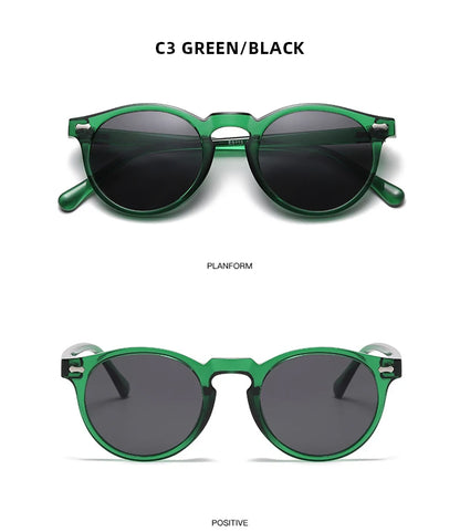 FoxDrop™ Retro Round Sunglasses Men Women Fashion Small Polarized Sun Glasses For Male Female Literary Vintage Shades Driving Eyeglasses